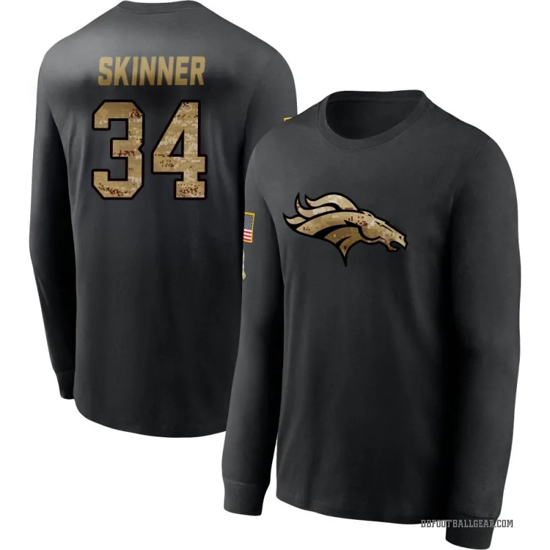JL Skinner Men's Black Denver Broncos 2020 Salute To Service Sideline Performance Long Sleeve T-Shirt