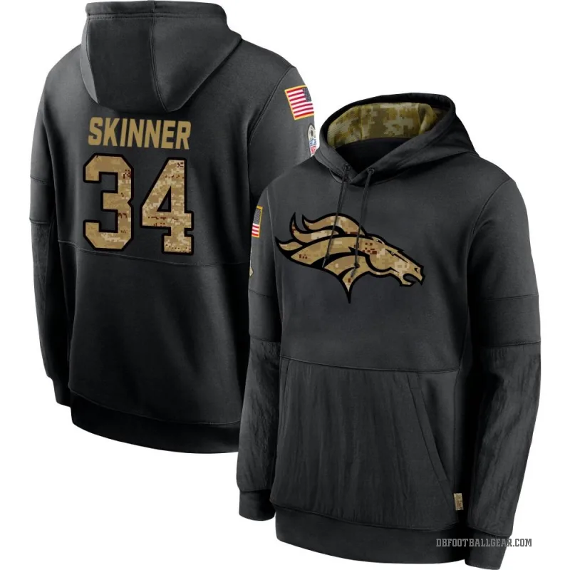 JL Skinner Men's Black Denver Broncos 2020 Salute to Service Sideline Performance Pullover Hoodie