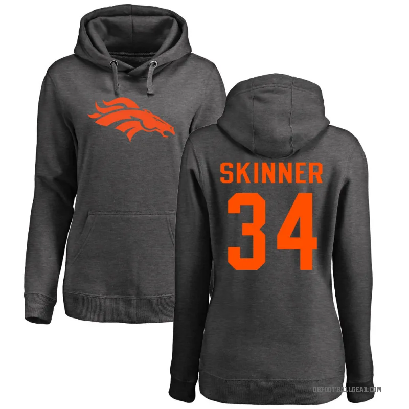 JL Skinner Women's Denver Broncos Pro Line by Branded Ash One Color Pullover Hoodie
