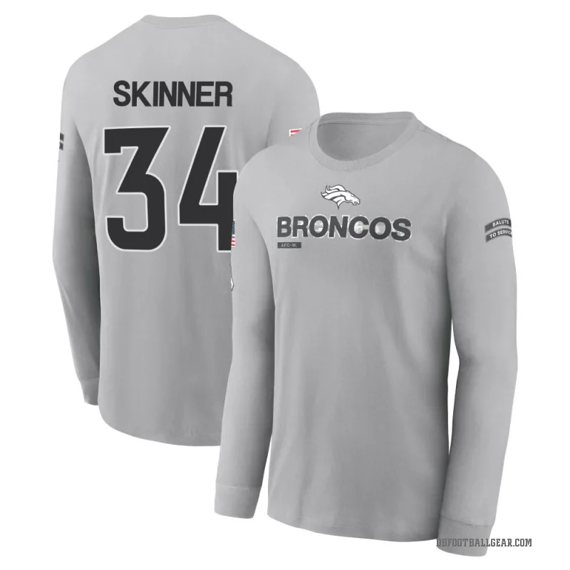 JL Skinner Youth Gray Denver Broncos 2024 Salute to Service Long Sleeve T-Shirt