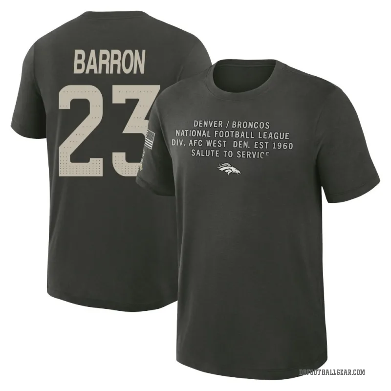 Jahdae Barron Men's Green Denver Broncos Dark/ 2025 Salute to Service Sideline Slub T-Shirt