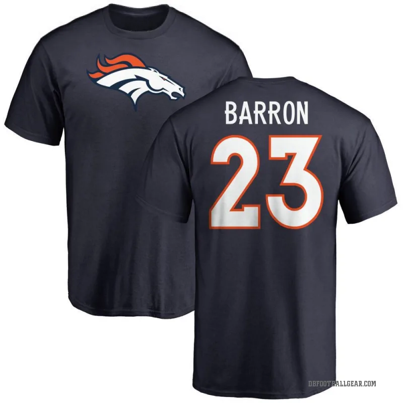 Jahdae Barron Men's Navy Denver Broncos Logo T-Shirt -