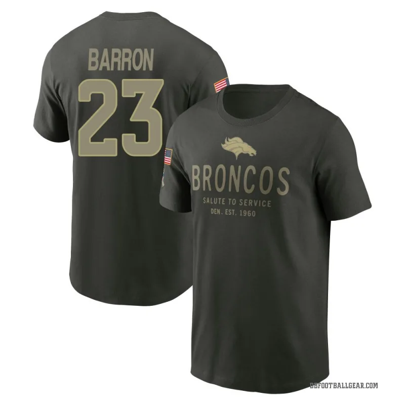 Jahdae Barron Youth Green Denver Broncos Forest/ 2025 Salute to Service Sideline Primary Edge T-Shirt