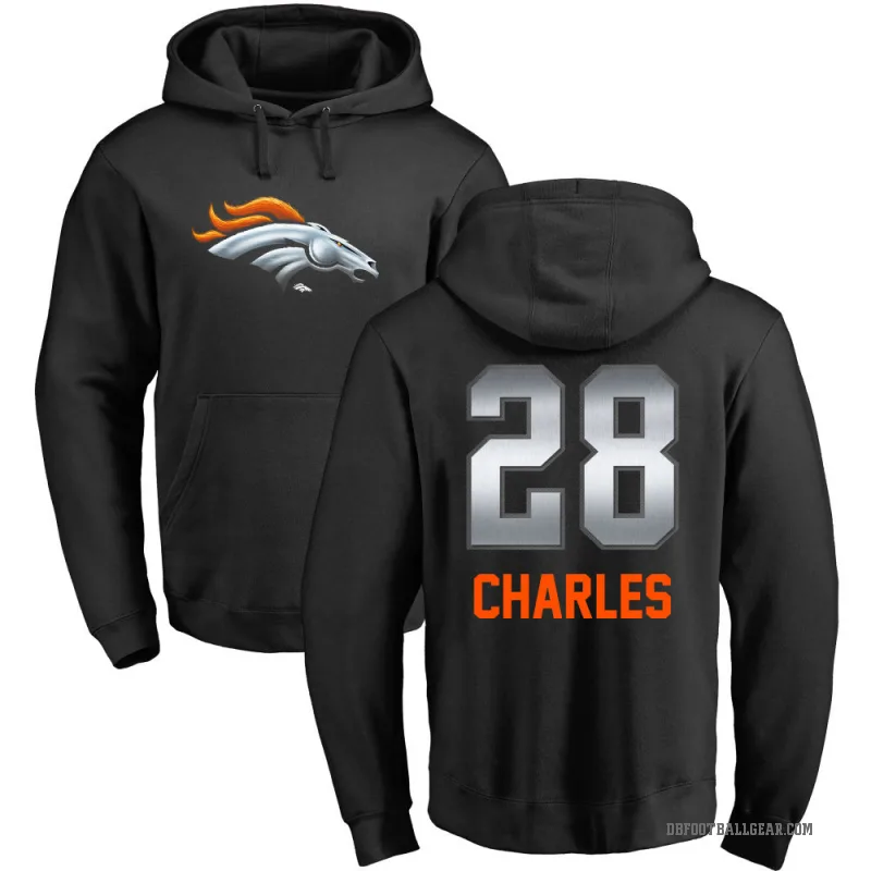 Jamaal Charles Men's Black Denver Broncos Midnight Mascot Pullover Hoodie