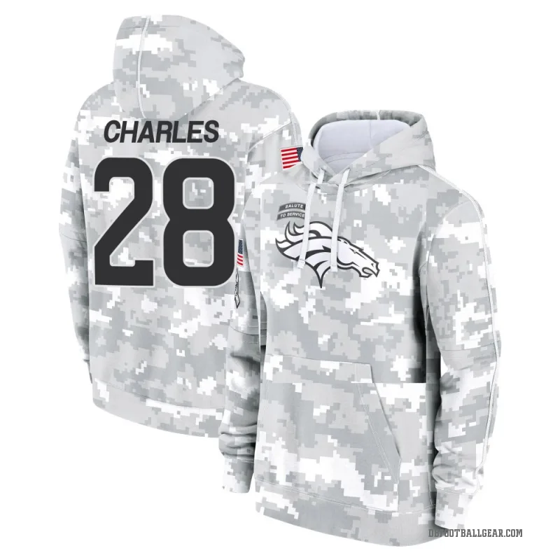 Jamaal Charles Men's Camo Denver Broncos Arctic 2024 Salute to Service Club Fleece Pullover Hoodie