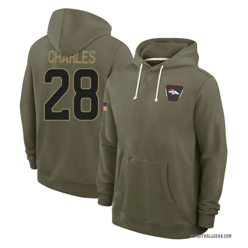 Jamaal Charles Men's Olive Denver Broncos 2025 Salute to Service Hoodie