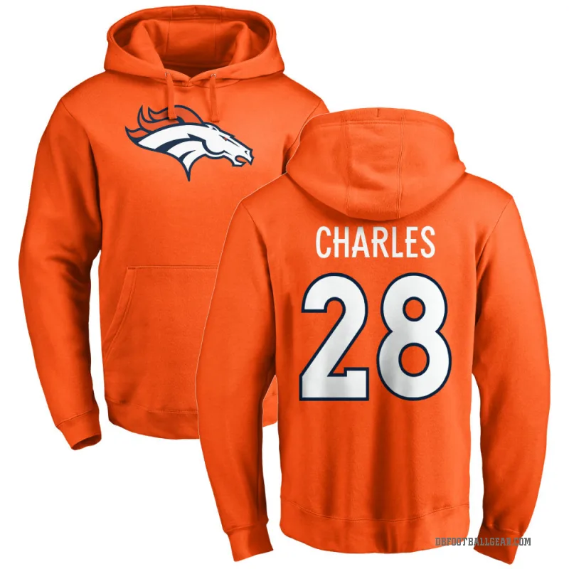 Jamaal Charles Youth Orange Denver Broncos Pro Line Logo Pullover Hoodie