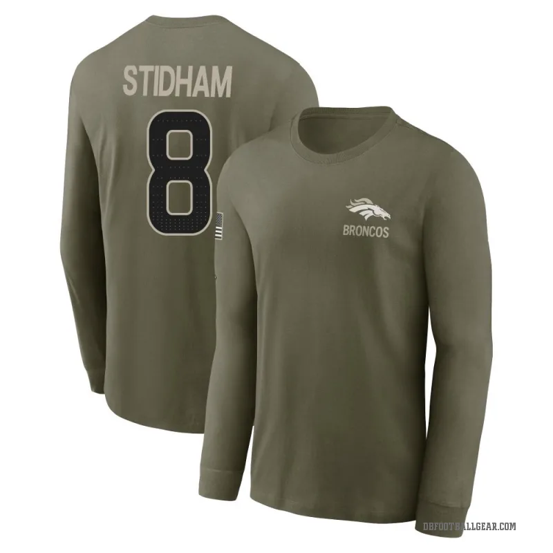 Jarrett Stidham Men's Olive Denver Broncos 2025 Salute to Service Sideline Long Sleeve T-Shirt