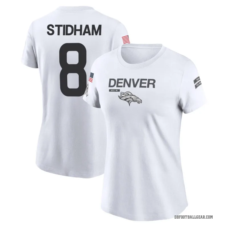 Jarrett Stidham Women's White Denver Broncos 2024 Salute to Service Performance T-Shirt