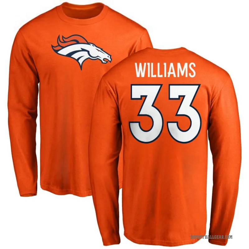 Javonte Williams Men's Orange Denver Broncos Logo Long Sleeve T-Shirt -