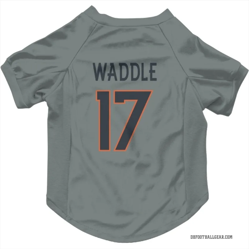 Jaylen Waddle  Gray Denver Broncos  Cat & Dog Pet Jersey
