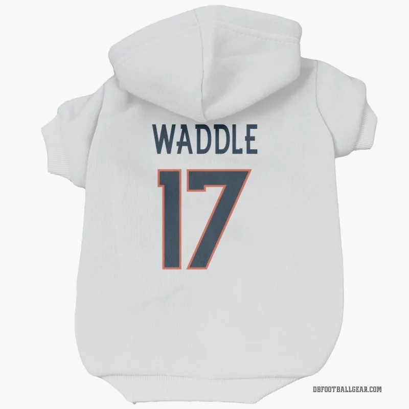 Jaylen Waddle  White Denver Broncos  Cat & Dog Pet Hoodie