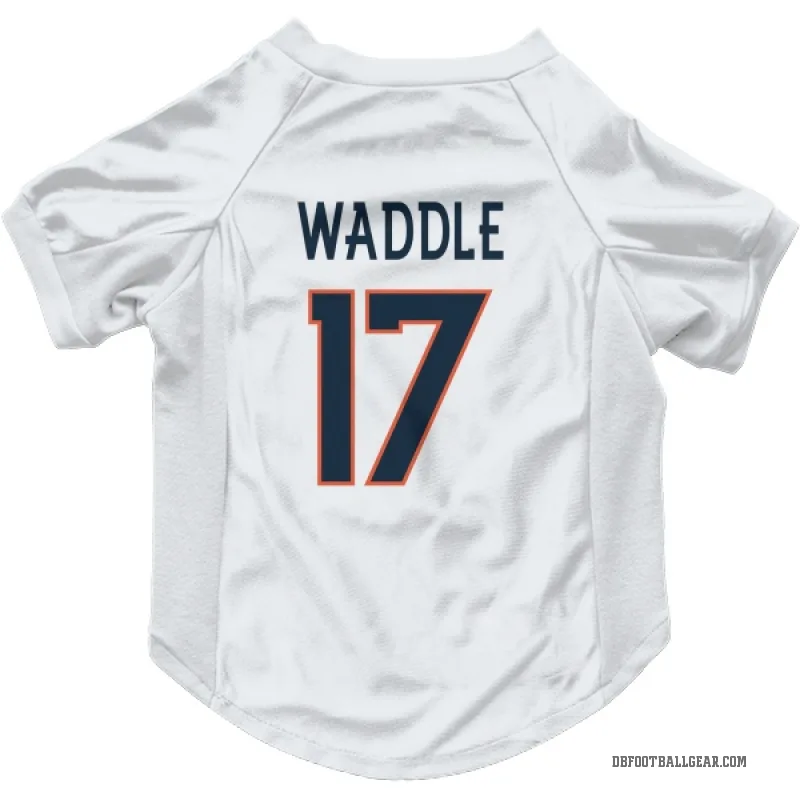 Jaylen Waddle  White Denver Broncos  Cat & Dog Pet Jersey