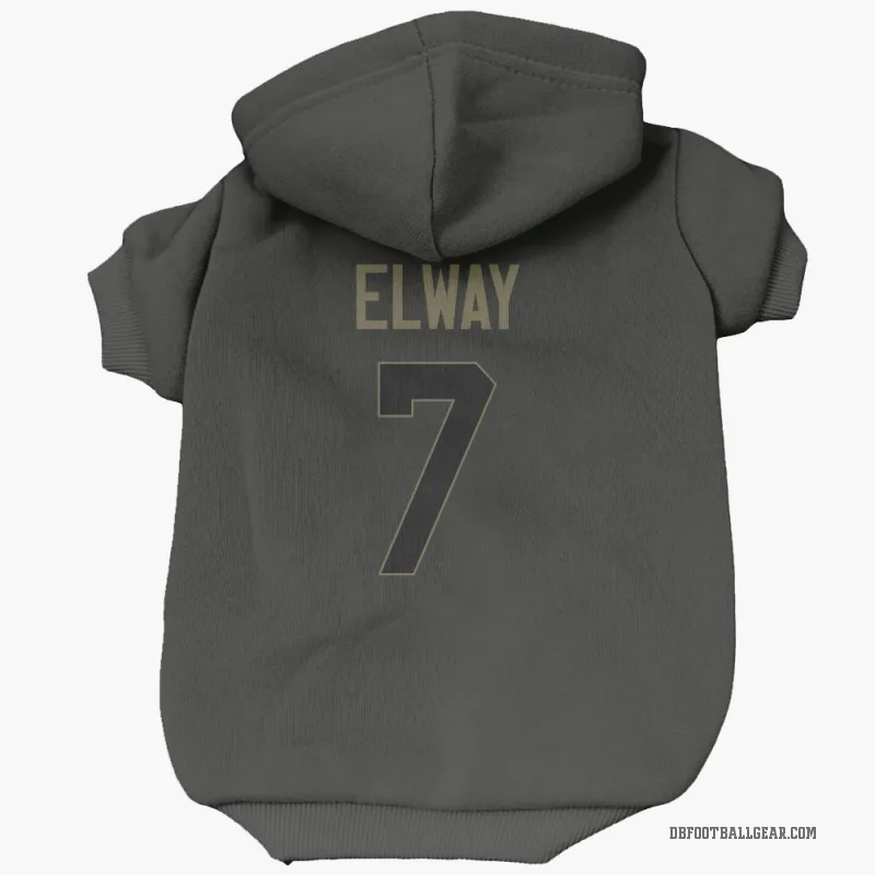 John Elway Black Denver Broncos Service Cat & Dog Pet Hoodie