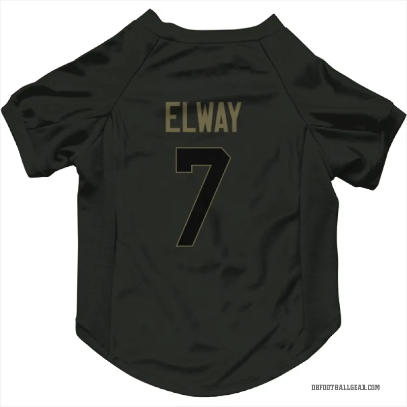 John Elway Black Denver Broncos Service Cat & Dog Pet Jersey
