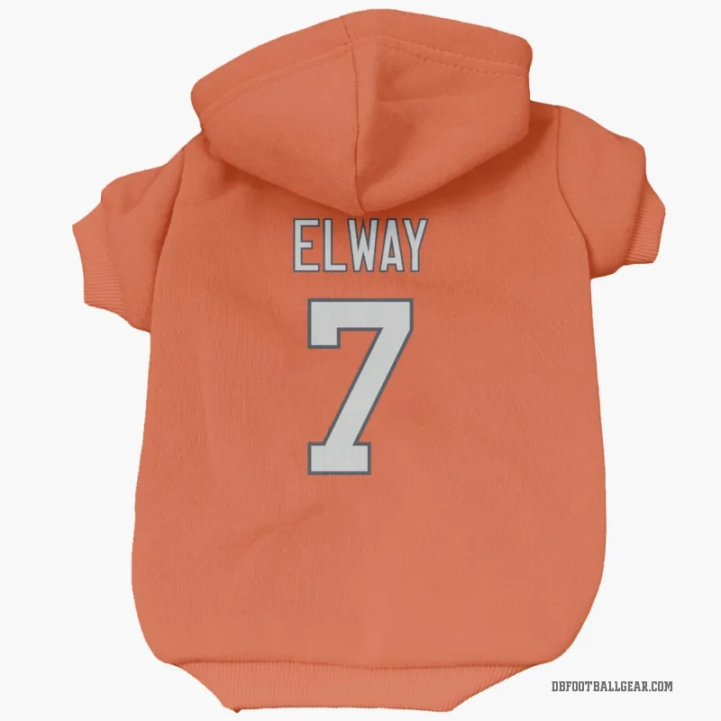 John Elway  Orange Denver Broncos  Cat & Dog Pet Hoodie