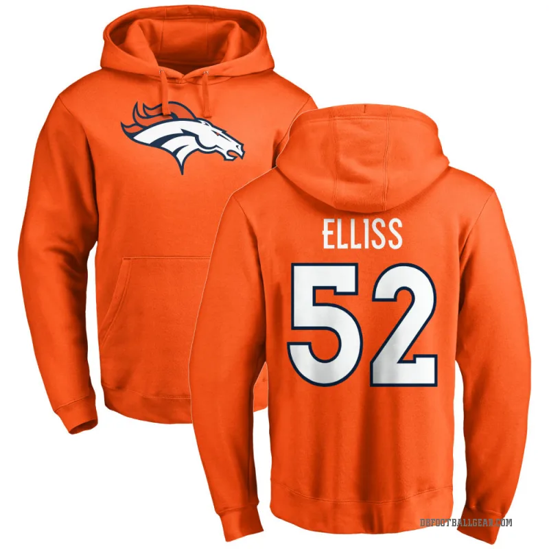 Jonah Elliss Men's Orange Denver Broncos Pro Line Logo Pullover Hoodie