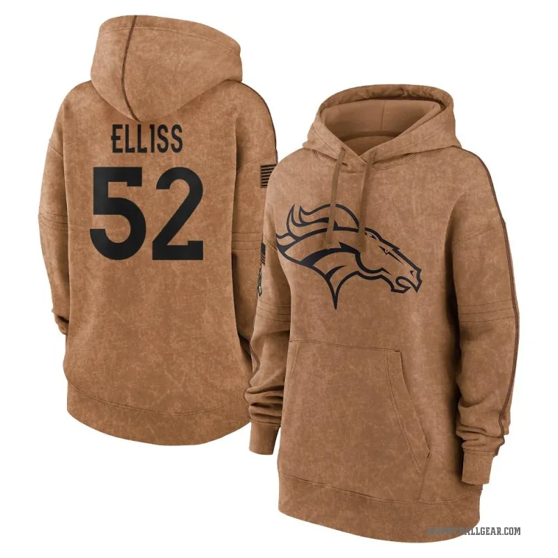 Jonah Elliss Women's Brown Denver Broncos 2023 Salute To Service Pullover Hoodie