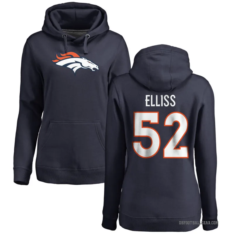 Jonah Elliss Women's Navy Denver Broncos Pro Line Logo Pullover Hoodie