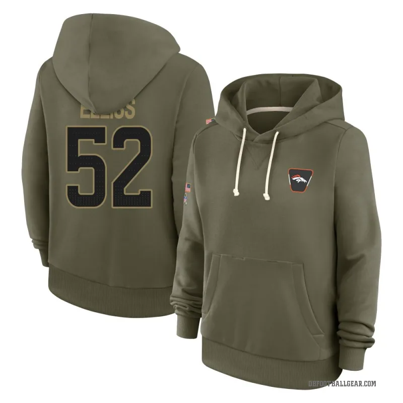 Jonah Elliss Women's Olive Denver Broncos 2025 Salute to Service Hoodie