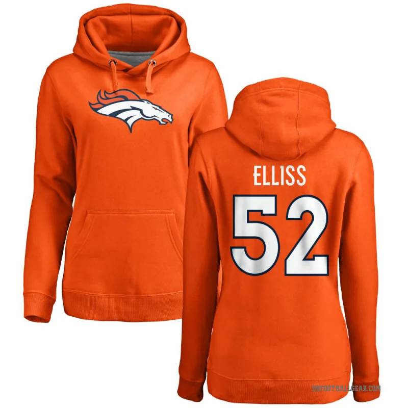 Jonah Elliss Women's Orange Denver Broncos Pro Line Logo Pullover Hoodie