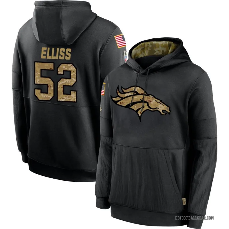 Jonah Elliss Youth Black Denver Broncos 2020 Salute to Service Sideline Performance Pullover Hoodie