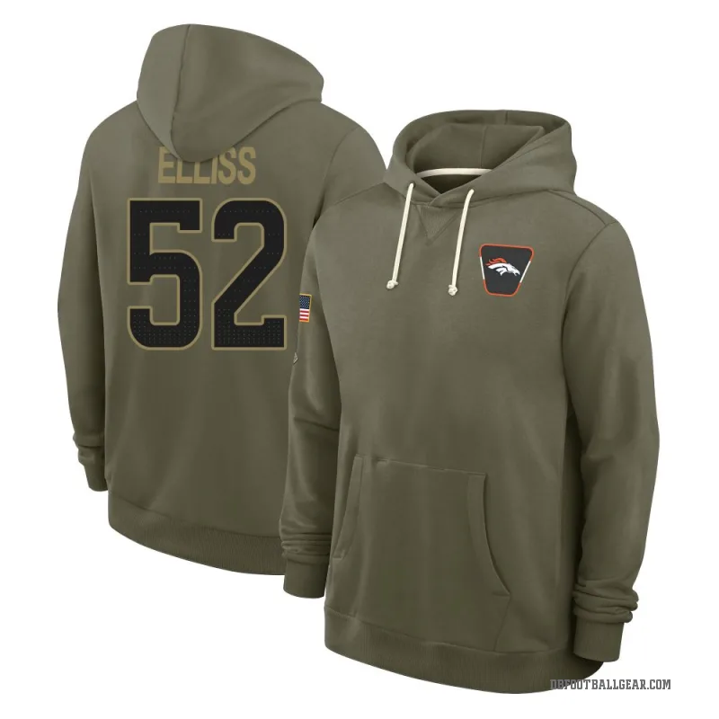 Jonah Elliss Youth Olive Denver Broncos 2025 Salute to Service Hoodie