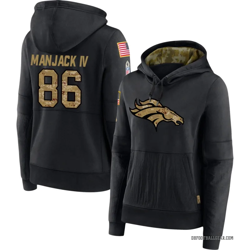 Joseph Manjack IV Women's Black Denver Broncos 2020 Salute to Service Sideline Performance Pullover Hoodie