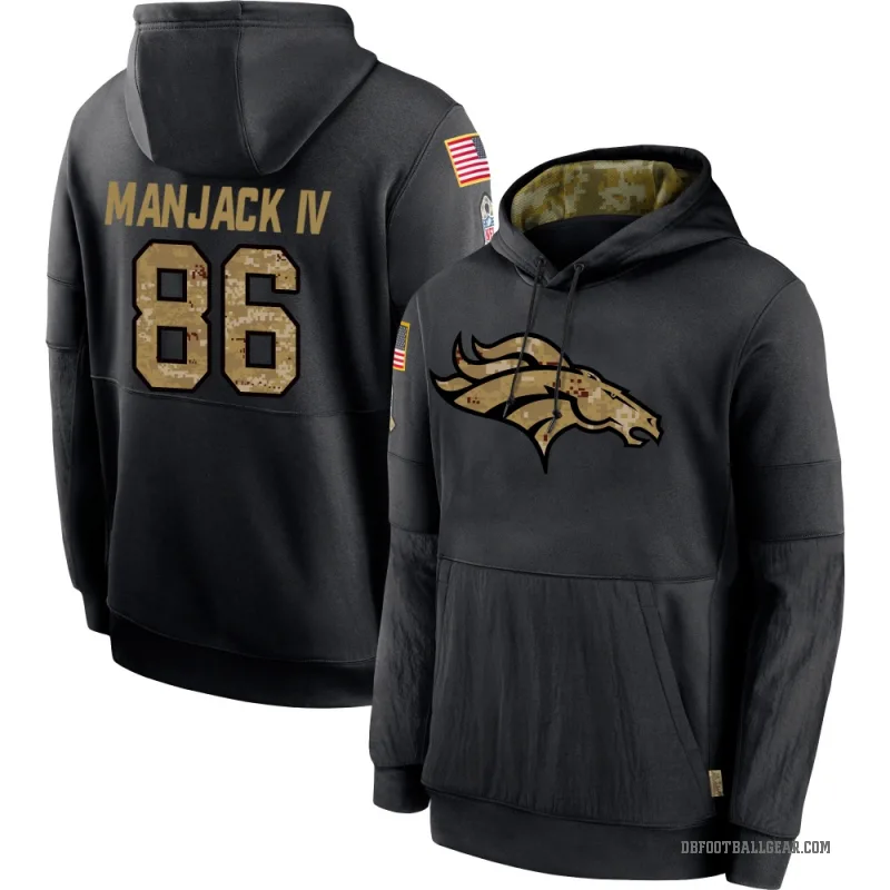Joseph Manjack IV Youth Black Denver Broncos 2020 Salute to Service Sideline Performance Pullover Hoodie
