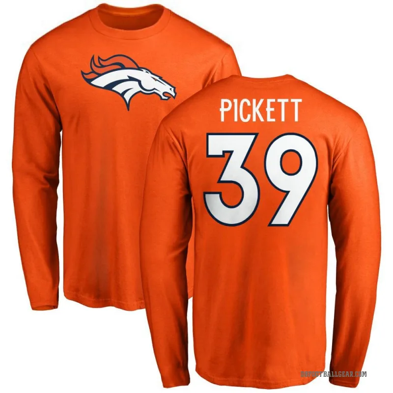 Joshua Pickett Men's Orange Denver Broncos Logo Long Sleeve T-Shirt -