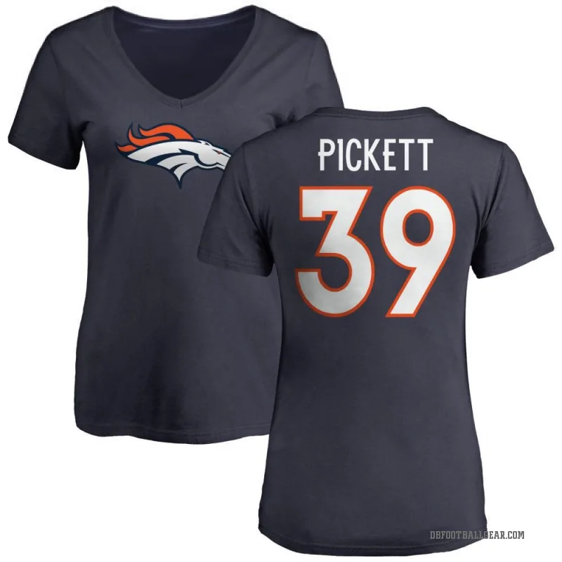 Joshua Pickett Women's Navy Denver Broncos Logo Slim Fit T-Shirt -