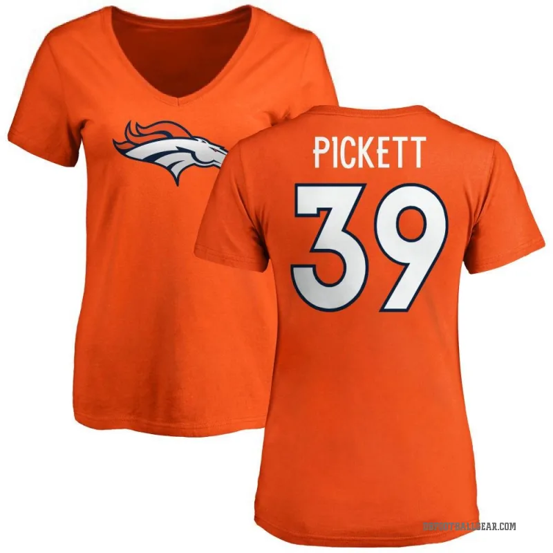Joshua Pickett Women's Orange Denver Broncos Logo Slim Fit T-Shirt -