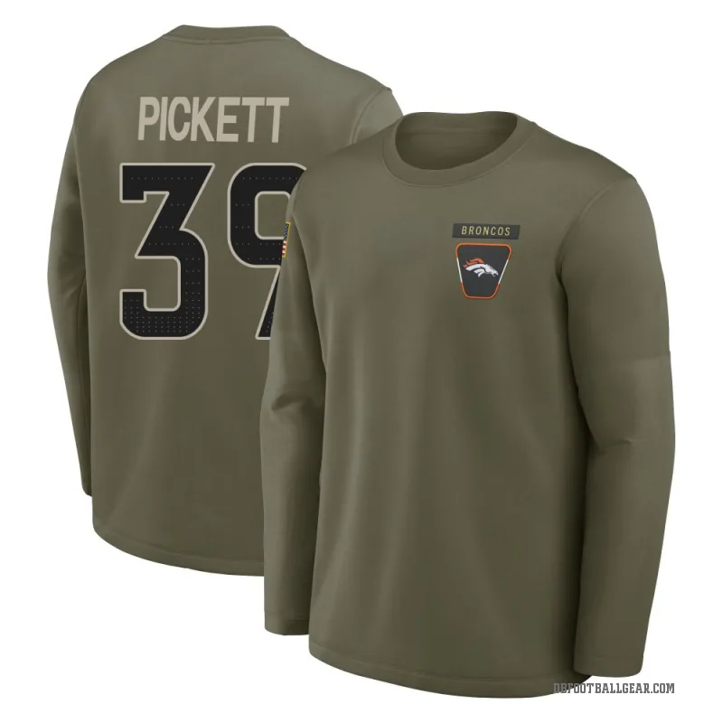 Joshua Pickett Youth Olive Denver Broncos 2025 Salute to Service Sideline Coaches Long Sleeve T-Shirt