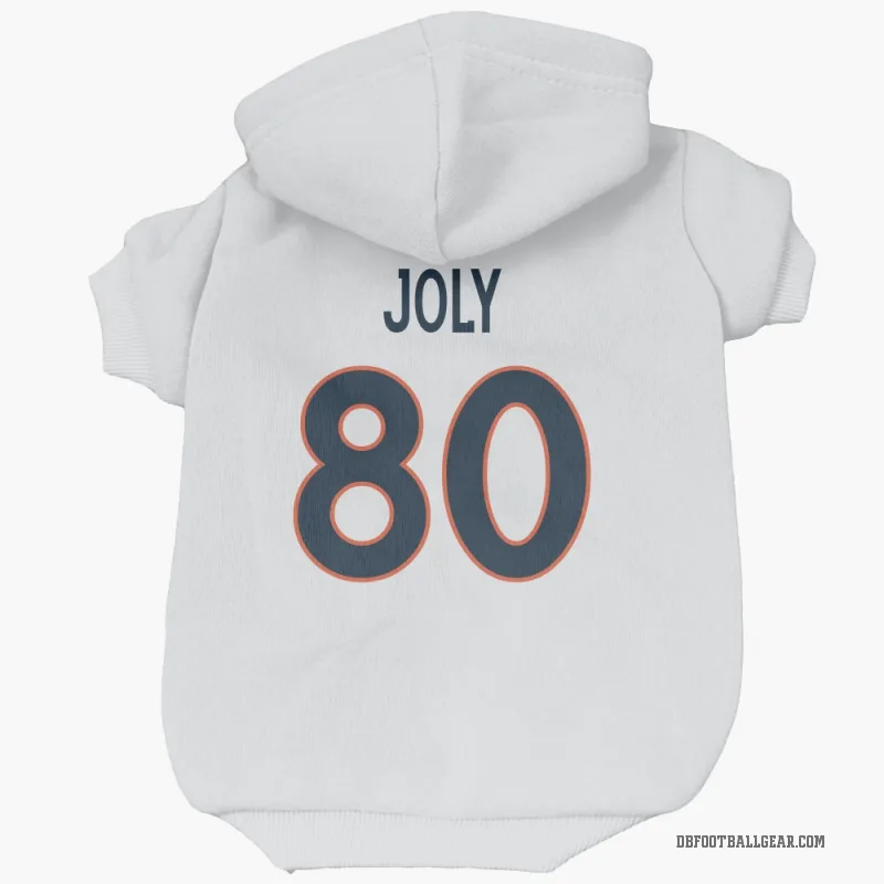 Justin Joly  White Denver Broncos  Cat & Dog Pet Hoodie