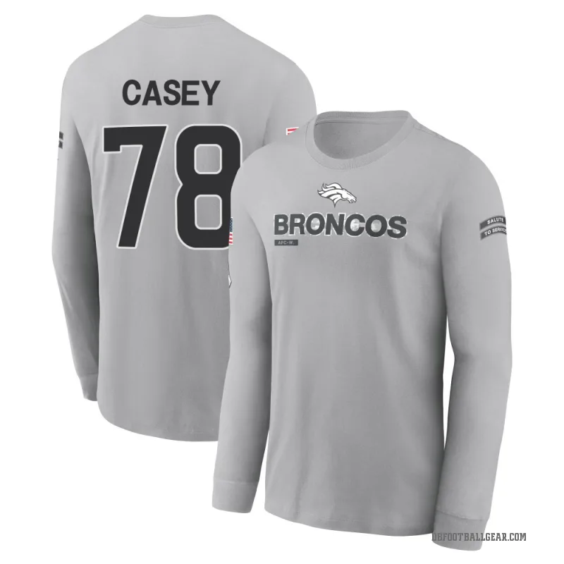 Kage Casey Men's Gray Denver Broncos 2024 Salute to Service Long Sleeve T-Shirt