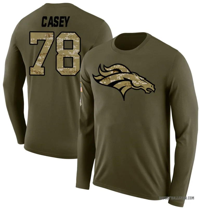 Kage Casey Youth Olive Denver Broncos Salute to Service Sideline Long Sleeve T-Shirt