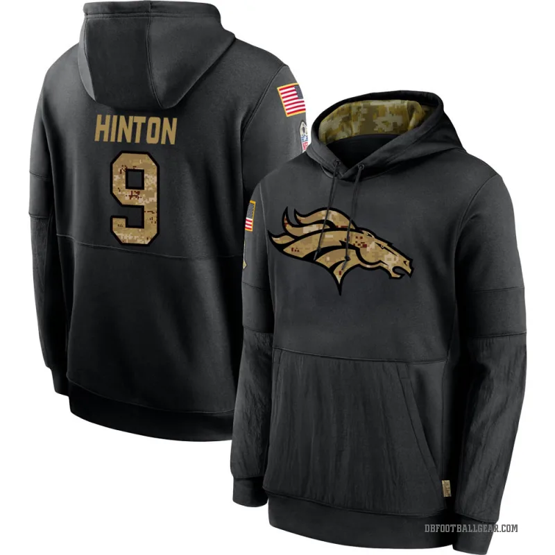 Kendall Hinton Men's Black Denver Broncos 2020 Salute to Service Sideline Performance Pullover Hoodie