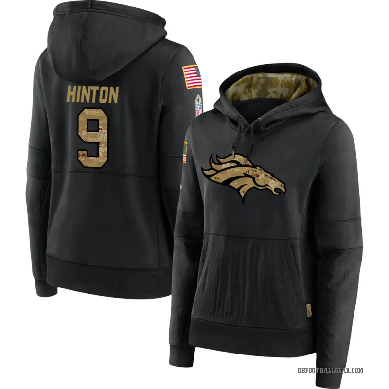 Kendall Hinton Women's Black Denver Broncos 2020 Salute to Service Sideline Performance Pullover Hoodie