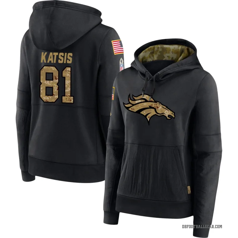 Kolbe Katsis Women's Black Denver Broncos 2020 Salute to Service Sideline Performance Pullover Hoodie