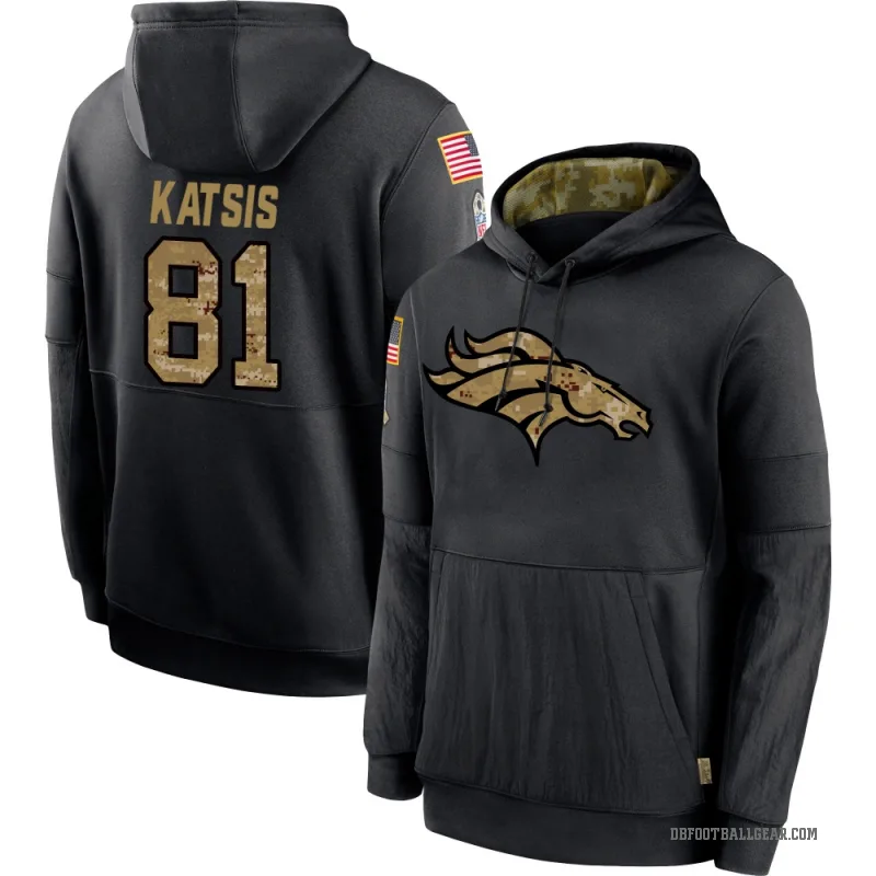 Kolbe Katsis Youth Black Denver Broncos 2020 Salute to Service Sideline Performance Pullover Hoodie
