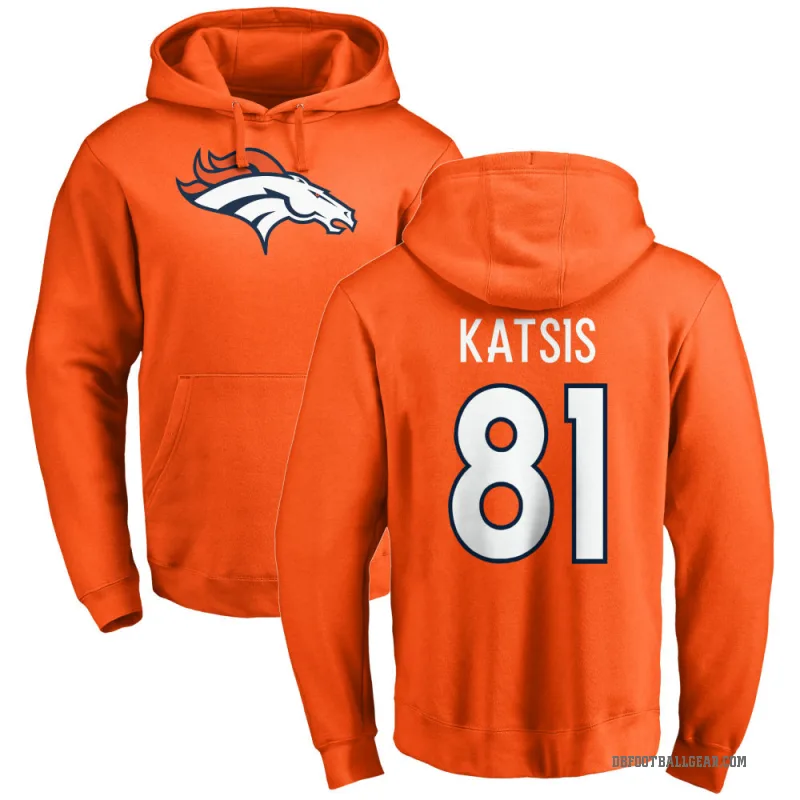 Kolbe Katsis Youth Orange Denver Broncos Pro Line Logo Pullover Hoodie
