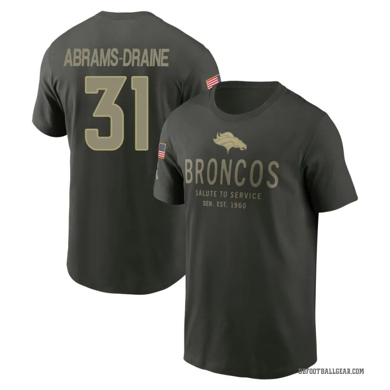 Kris Abrams-Draine Men's Green Denver Broncos Forest/ 2025 Salute to Service Sideline Primary Edge T-Shirt