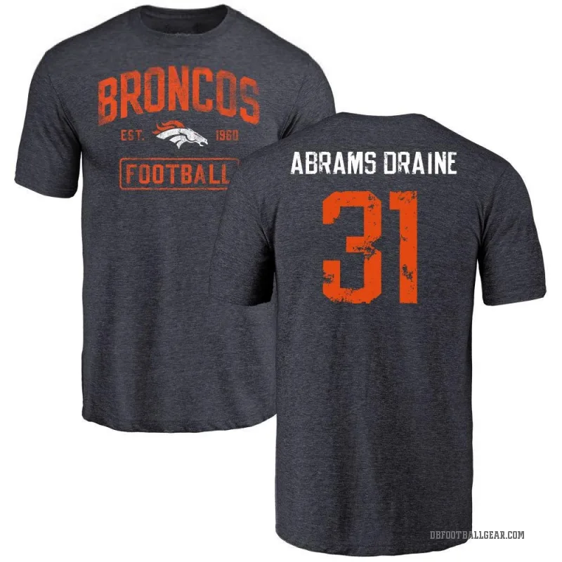 Kris Abrams-Draine Men's Navy Denver Broncos Distressed T-Shirt