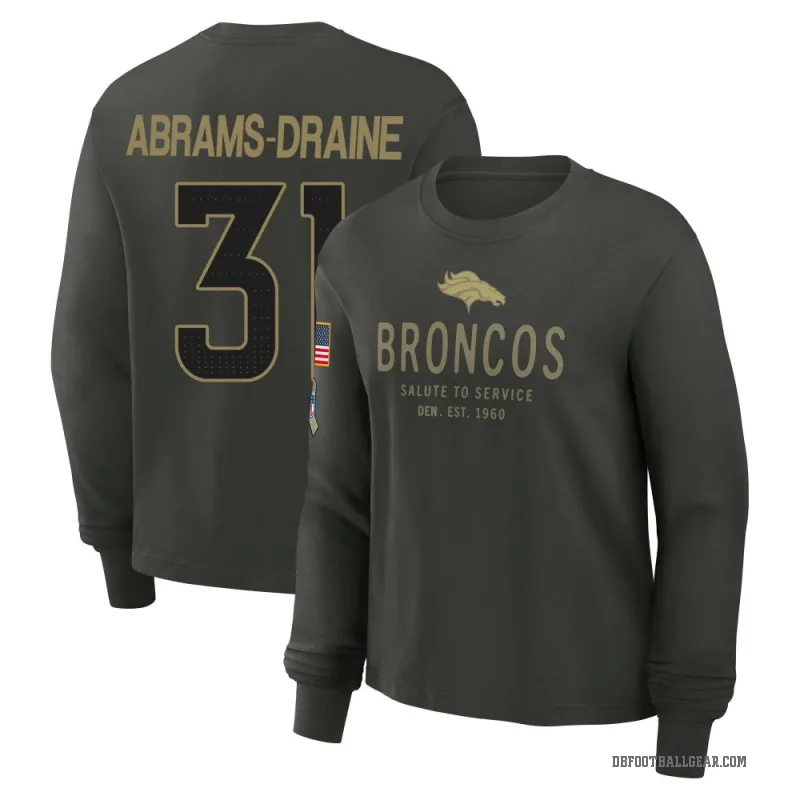 Kris Abrams-Draine Women's Green Denver Broncos Dark/ 2025 Salute to Service Sideline Long Sleeve T-Shirt