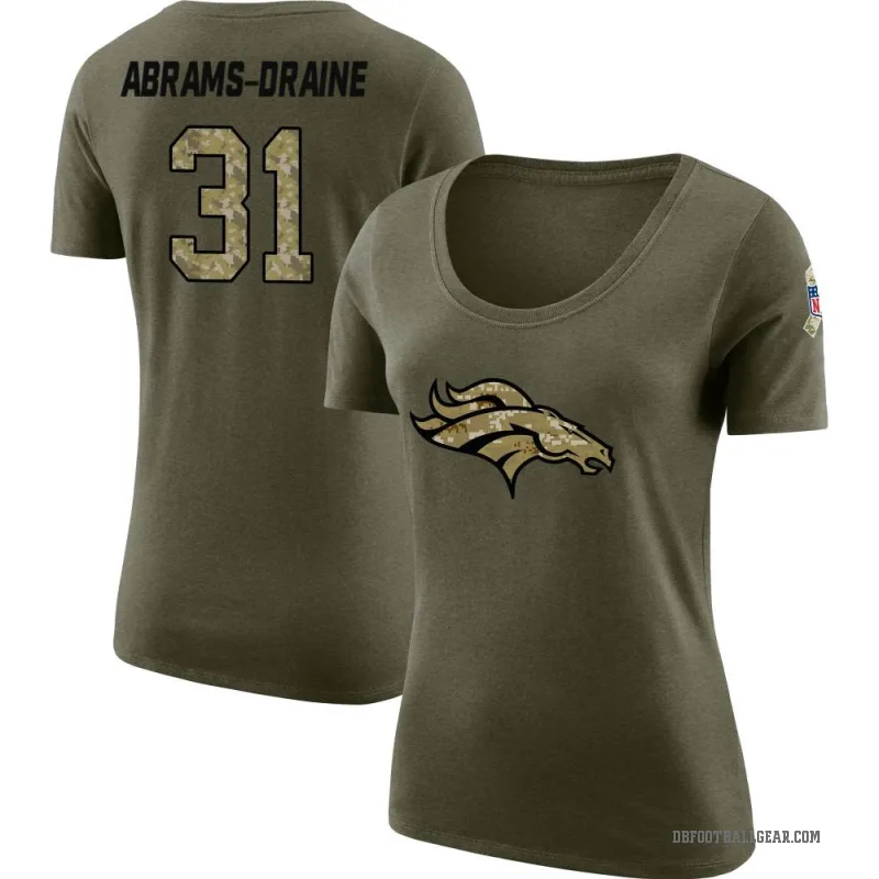 Kris Abrams-Draine Women's Olive Denver Broncos Salute to Service Scoop Neck T-Shirt