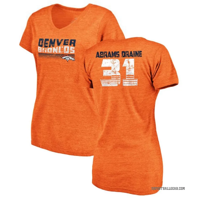 Kris Abrams-Draine Women's Orange Denver Broncos Retro V-Neck T-Shirt -