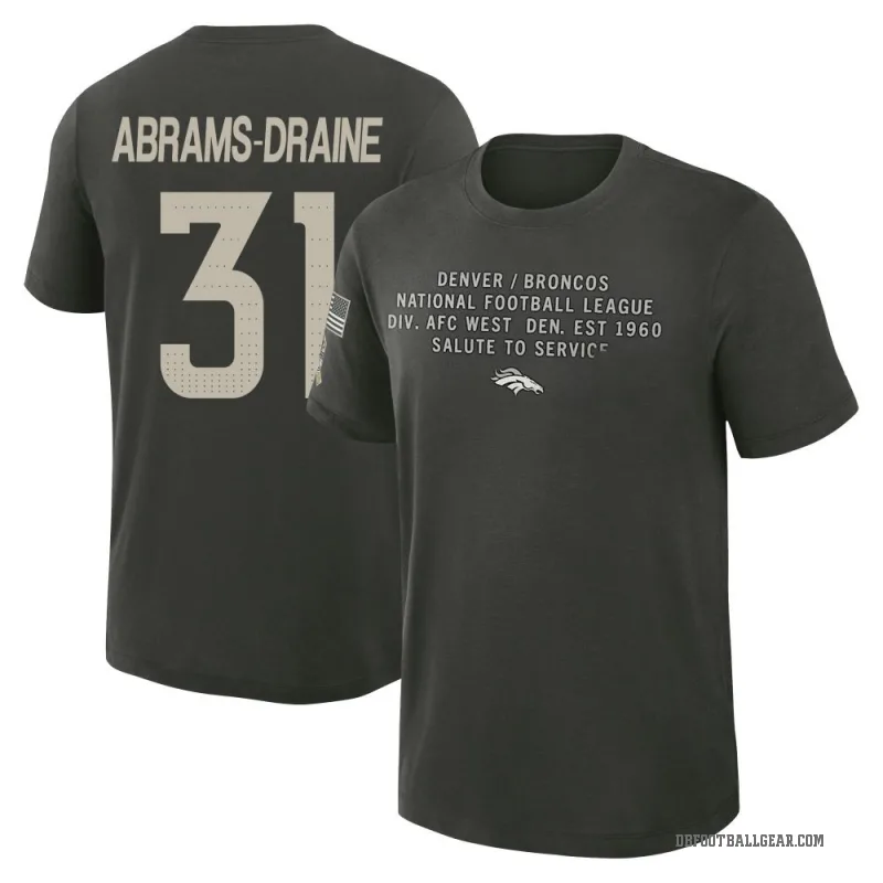 Kris Abrams-Draine Youth Green Denver Broncos Dark/ 2025 Salute to Service Sideline Slub T-Shirt