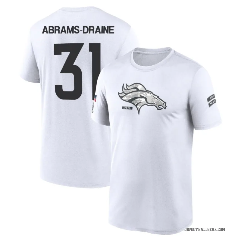 Kris Abrams-Draine Youth White Denver Broncos 2024 Salute to Service Performance T-Shirt