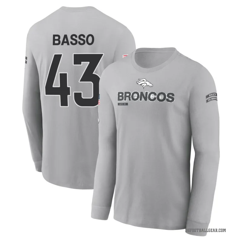 Luke Basso Men's Gray Denver Broncos 2024 Salute to Service Long Sleeve T-Shirt