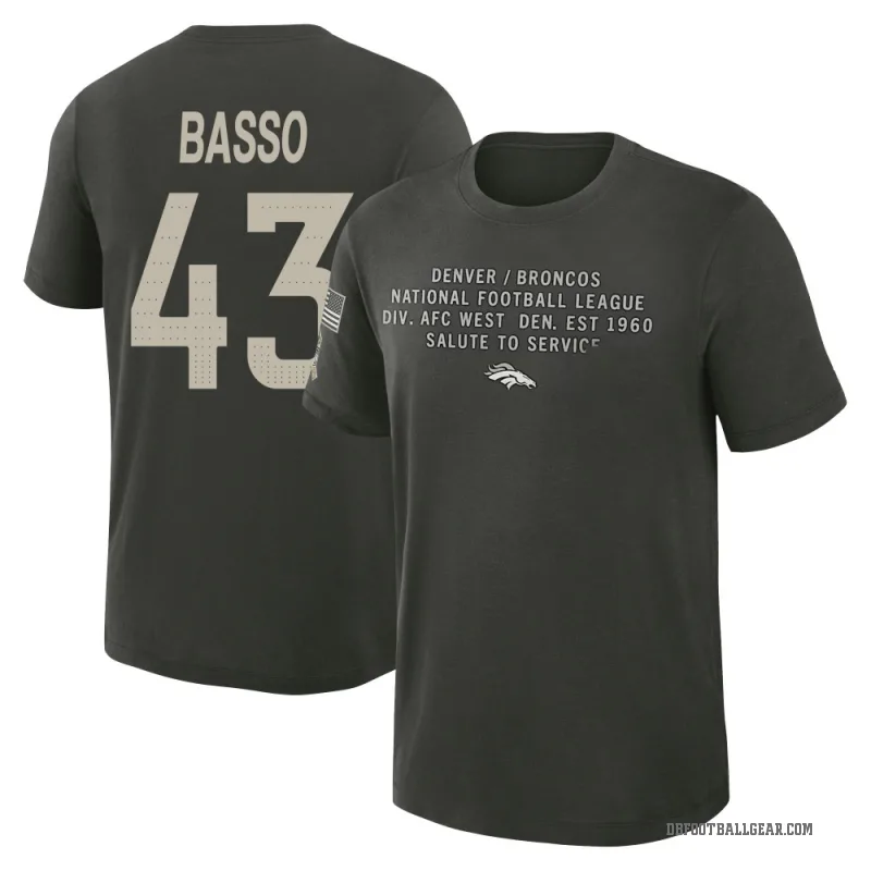 Luke Basso Men's Green Denver Broncos Dark/ 2025 Salute to Service Sideline Slub T-Shirt